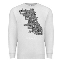 Oatmeal Heather chicago typography neighborhood map Premium Sweatshirt - artisFamous