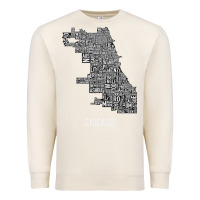 Sandshell chicago typography neighborhood map Premium Sweatshirt - artisFamous