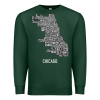 Sports Green chicago typography neighborhood map Premium Sweatshirt - artisFamous