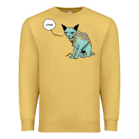 Antique Gold lying cat Premium Sweatshirt - artisFamous
