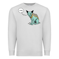 Dove Grey lying cat Premium Sweatshirt - artisFamous
