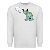 Oatmeal Heather lying cat Premium Sweatshirt - artisFamous