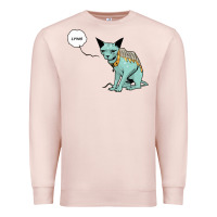 Pale Pink lying cat Premium Sweatshirt - artisFamous