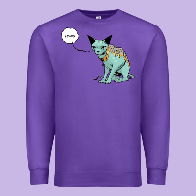 Lying Cat Premium Sweatshirt Designed By Artisfamous