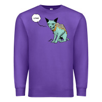 Purple lying cat Premium Sweatshirt - artisFamous