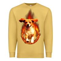 Antique Gold Dog In Fire Premium Sweatshirt - artisFamous