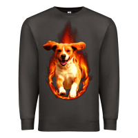 Smoke Dog In Fire Premium Sweatshirt - artisFamous
