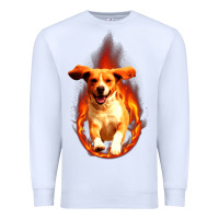 White Dog In Fire Premium Sweatshirt - artisFamous