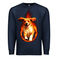 Navy Dog In Fire Premium Sweatshirt - artisFamous