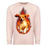 Pale Pink Dog In Fire Premium Sweatshirt - artisFamous