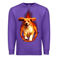 Purple Dog In Fire Premium Sweatshirt - artisFamous