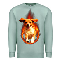 Seafoam Dog In Fire Premium Sweatshirt - artisFamous