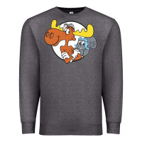 Charcoal Heather Vintage Rocky And Bullwinkle Premium Sweatshirt - artisFamous