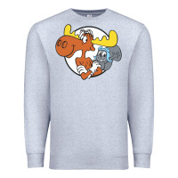 Heather Grey Vintage Rocky And Bullwinkle Premium Sweatshirt - artisFamous