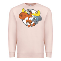 Pale Pink Vintage Rocky And Bullwinkle Premium Sweatshirt - artisFamous