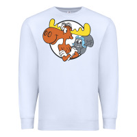 White Vintage Rocky And Bullwinkle Premium Sweatshirt - artisFamous