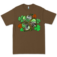 Cacao St. Patrick's Day shamrock leopard and cowhide Premium Tee - CowGirlArtShop