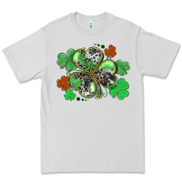 Dove Grey St. Patrick's Day shamrock leopard and cowhide Premium Tee - CowGirlArtShop