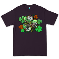 Plum St. Patrick's Day shamrock leopard and cowhide Premium Tee - CowGirlArtShop