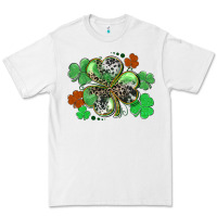 White St. Patrick's Day shamrock leopard and cowhide Premium Tee - CowGirlArtShop
