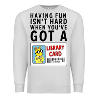 Dove Grey arthur library card classic rachelrae09 Premium Sweatshirt - artisFamous