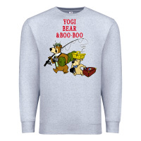 Heather Grey yogi bear & boo boo Premium Sweatshirt - artisFamous