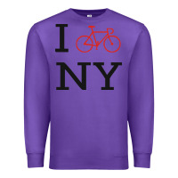 Purple i bike ny funny bike Premium Sweatshirt - artisFamous