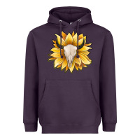 Plum sunflower bull skull Heavyweight Hoodie - JahusDesignShop