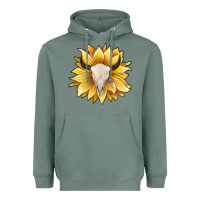 Sage sunflower bull skull Heavyweight Hoodie - JahusDesignShop