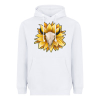 White sunflower bull skull Heavyweight Hoodie - JahusDesignShop