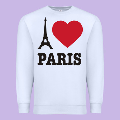 I Love Paris Eiffel Tower Funny Premium Sweatshirt Designed By Artisfamous