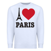 White i love paris eiffel tower funny Premium Sweatshirt - artisFamous