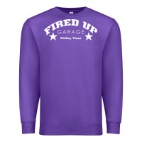 Purple fired up garage Premium Sweatshirt - artisFamous