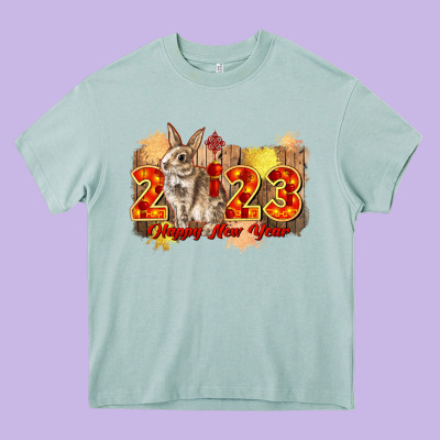 Chinese New Year 2023 Rabbit Year Heavy Core Tee Designed By Cowgirlartshop