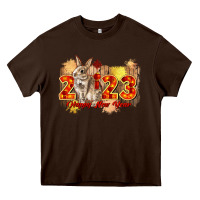 Chocolate Brown chinese new year 2023 rabbit year Heavy Core Tee - CowGirlArtShop