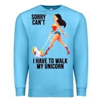 Ocean Blue wonder woman sorry can't Premium Sweatshirt - artisFamous