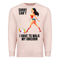 Pale Pink wonder woman sorry can't Premium Sweatshirt - artisFamous
