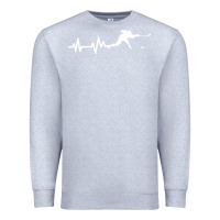 Heather Grey hockey player heartbeat ice Premium Sweatshirt - artisFamous