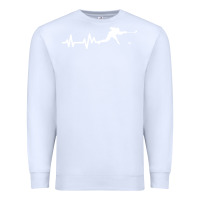 White hockey player heartbeat ice Premium Sweatshirt - artisFamous