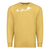 Antique Gold hockey player heartbeat ice Premium Sweatshirt - artisFamous