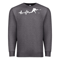 Charcoal Heather hockey player heartbeat ice Premium Sweatshirt - artisFamous