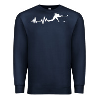 Navy hockey player heartbeat ice Premium Sweatshirt - artisFamous