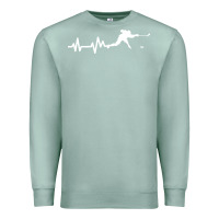 Seafoam hockey player heartbeat ice Premium Sweatshirt - artisFamous