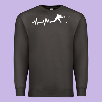 Hockey Player Heartbeat Ice Premium Sweatshirt Designed By Artisfamous