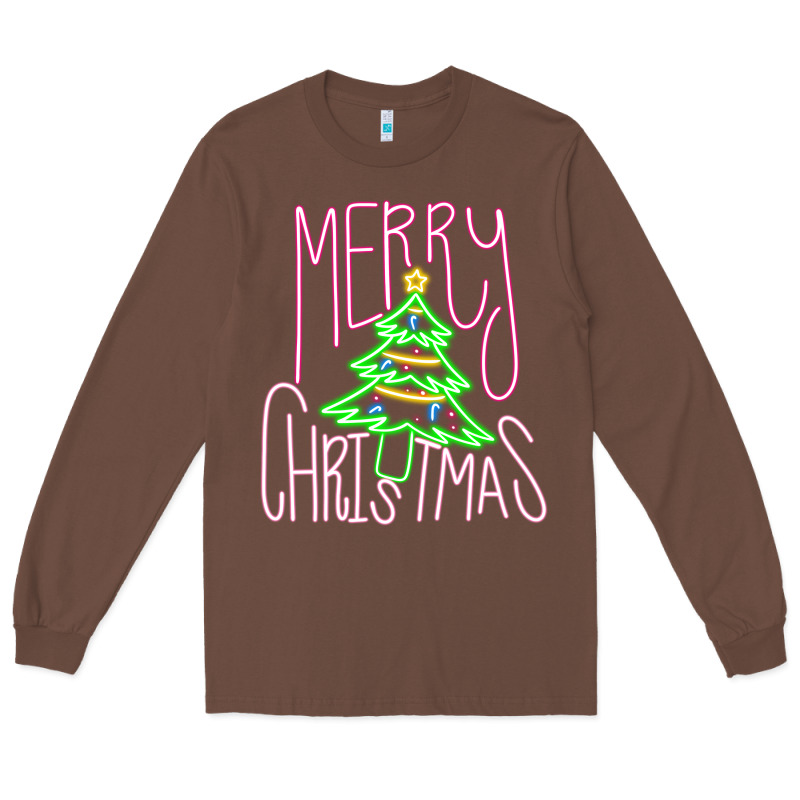 Merry Neon Christmas Long Sleeve Tee by CowhideDigitalArt | Teevron