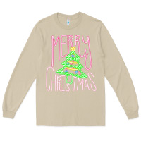 Mushroom Merry Neon Christmas Long Sleeve Tee - CowhideDigitalArt