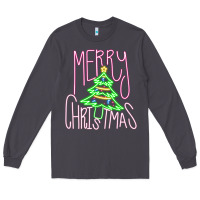 Smoke Merry Neon Christmas Long Sleeve Tee - CowhideDigitalArt