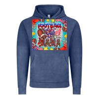 Vintage Denim Football Mama Vintage Hoodie - CowhideDigitalArt