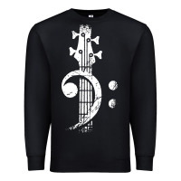 Black musical guitar bass Premium Sweatshirt - artisFamous