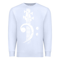 White musical guitar bass Premium Sweatshirt - artisFamous